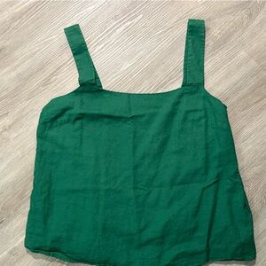 J. Crew Green Linen Blend Tank Top